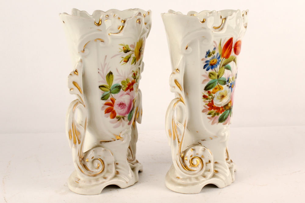 Antique Old Paris Style Porcelain Vases