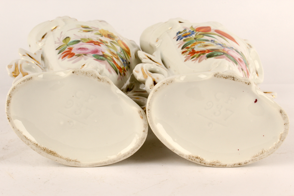 Antique Old Paris Style Porcelain Vases