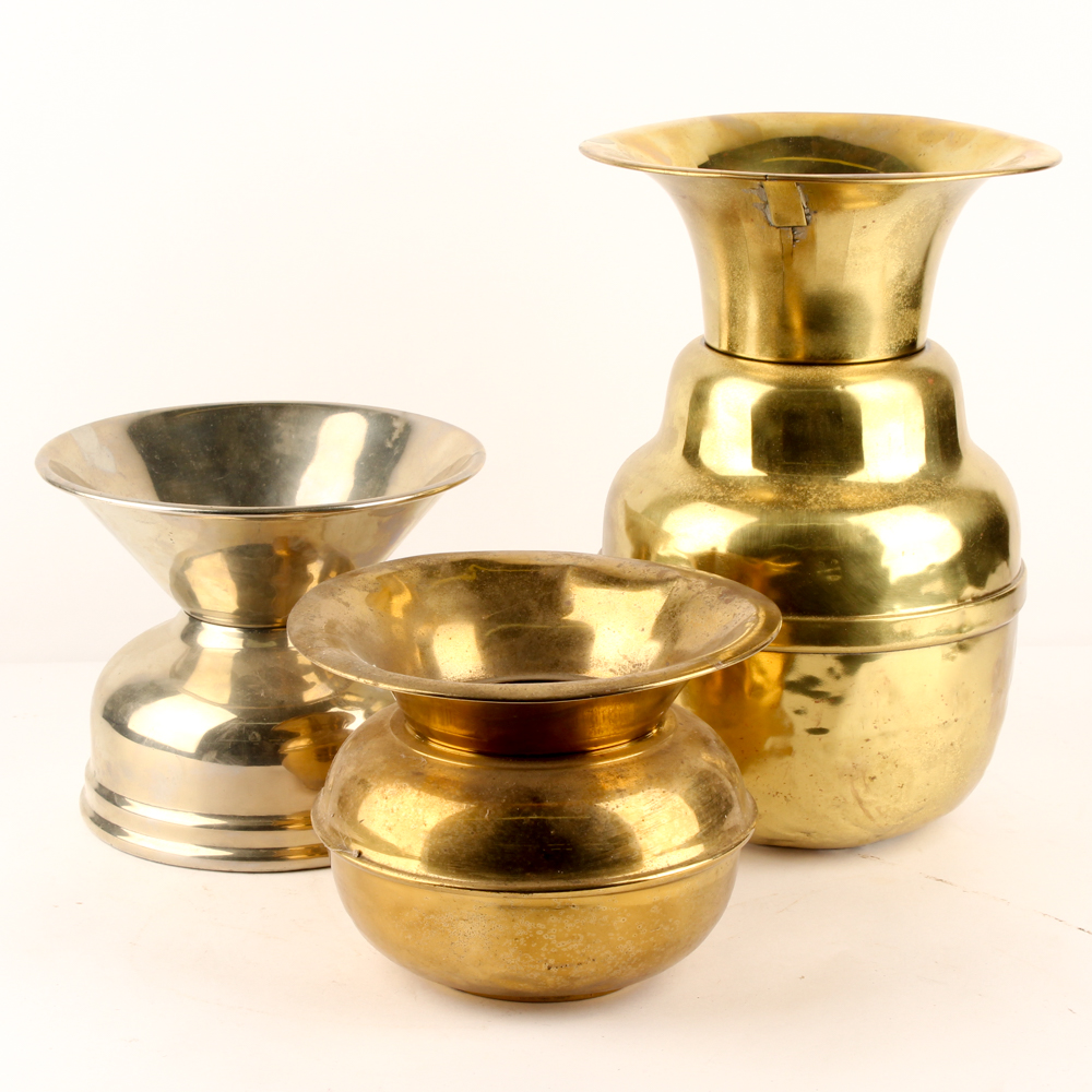 Rochester Stamping Co. Brass Spitoon and Other Spitoons