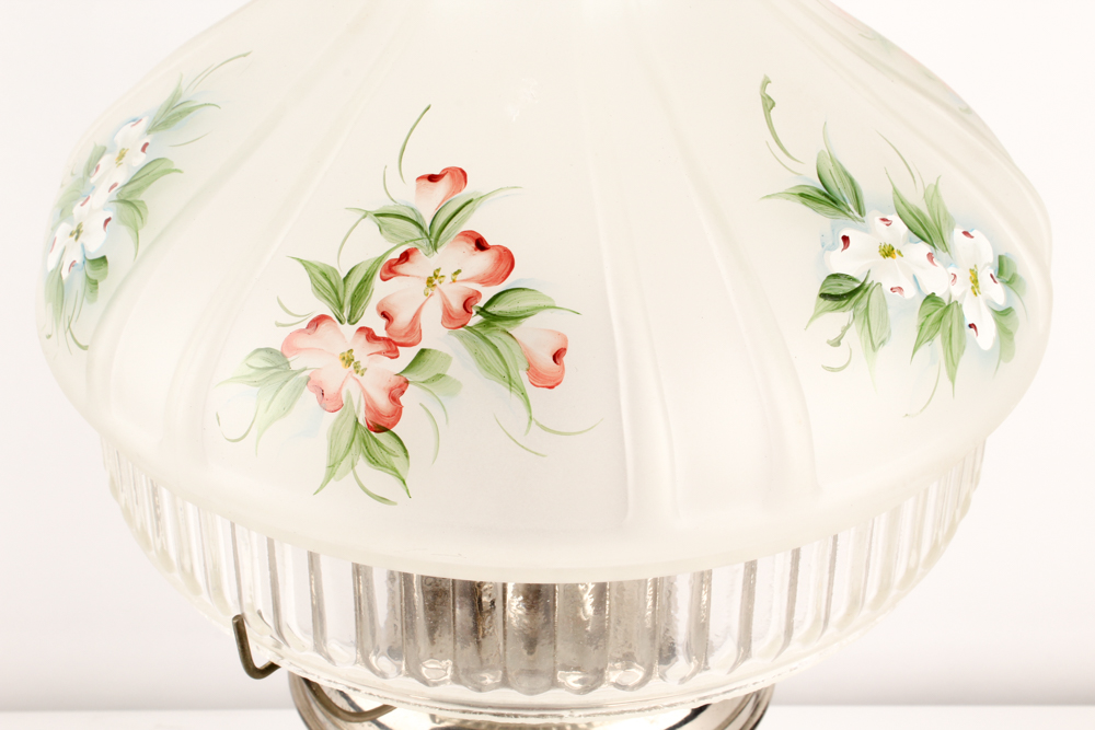 Antique Parlor Lamp with Hand-Painted Globe