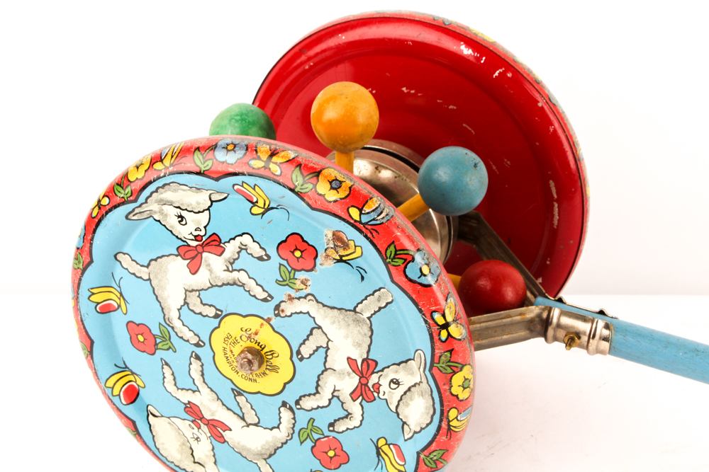 Vintage Horse Push Toy by The Gong Bell Mfg. Co.