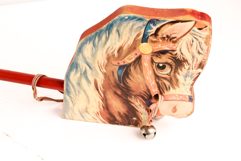 Vintage Horse Push Toy by The Gong Bell Mfg. Co.