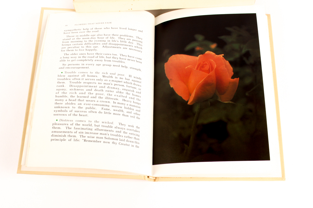 Vintage Flower-Themed Books and Hand-Embroidered Shawl