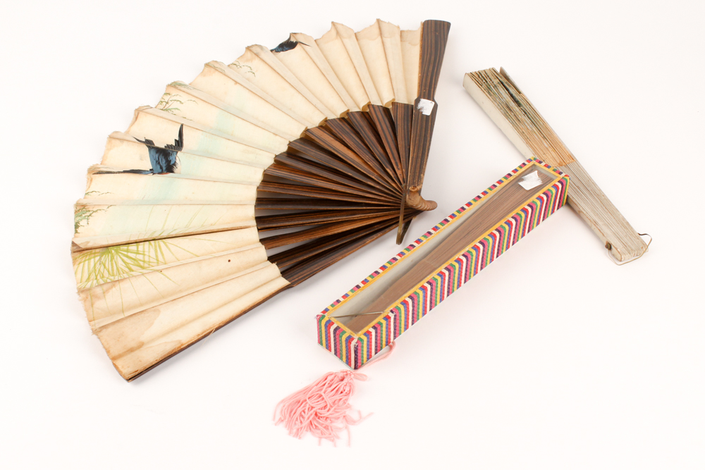 Chinese Box with Vintage Fans