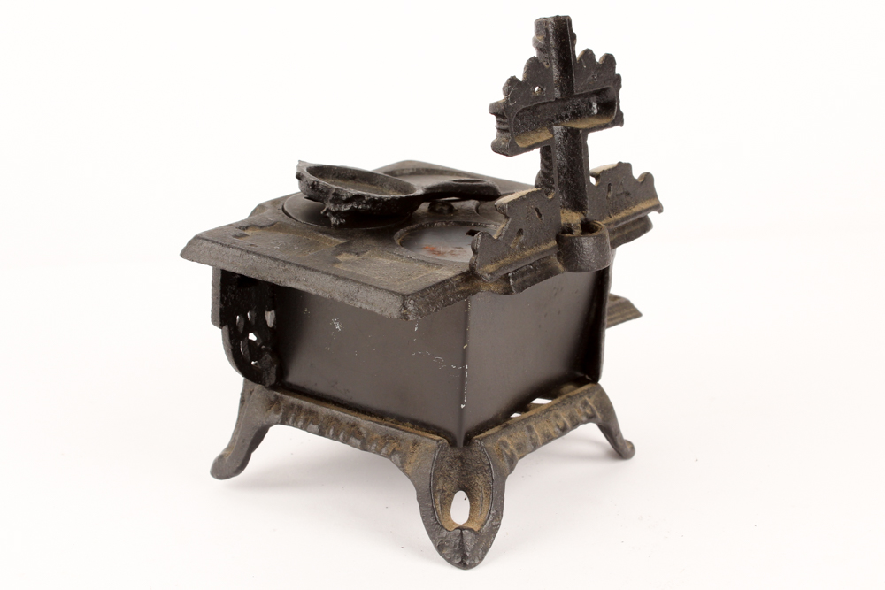 Antique Cast Iron Salesman Sample Stoves with Utensils