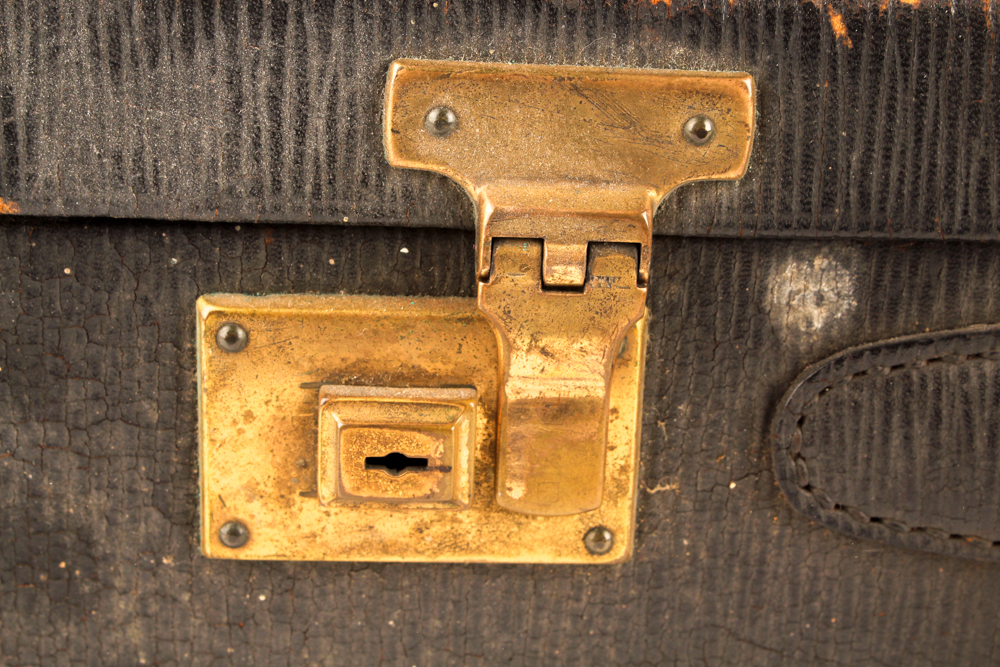 Vintage Briefcase with Paper Litho Alphabet Blocks