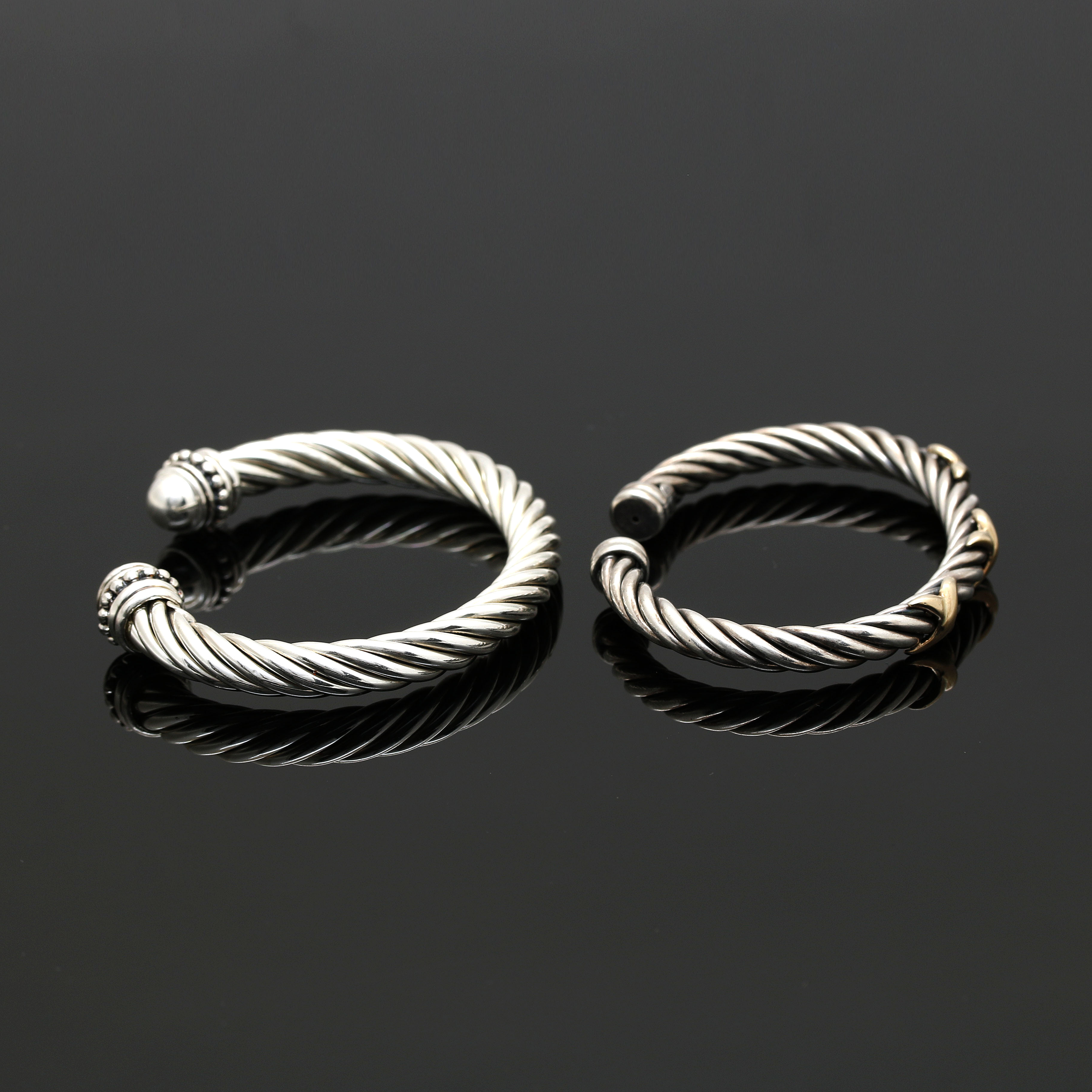 Sterling Silver Cable Cuff Bracelets