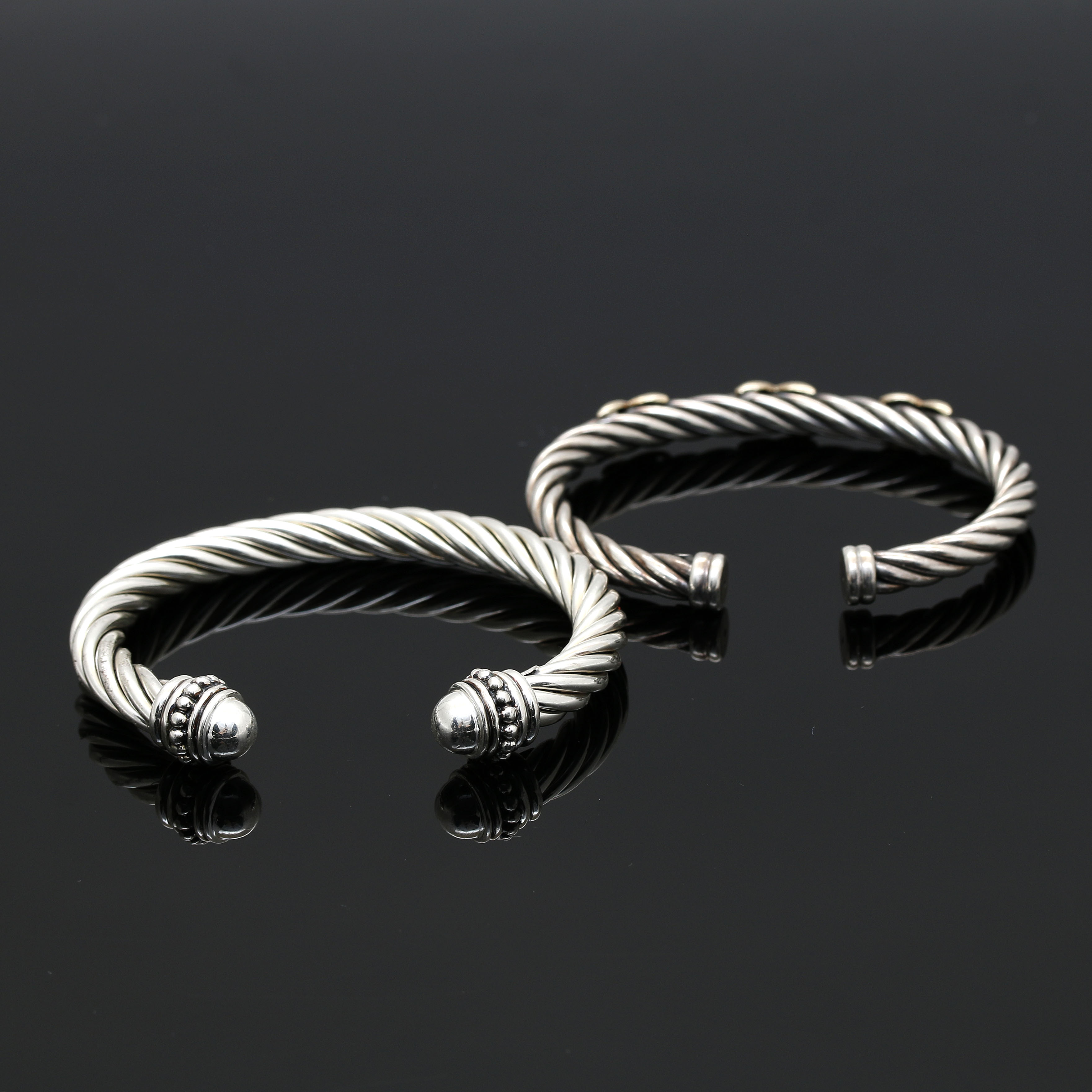 Sterling Silver Cable Cuff Bracelets