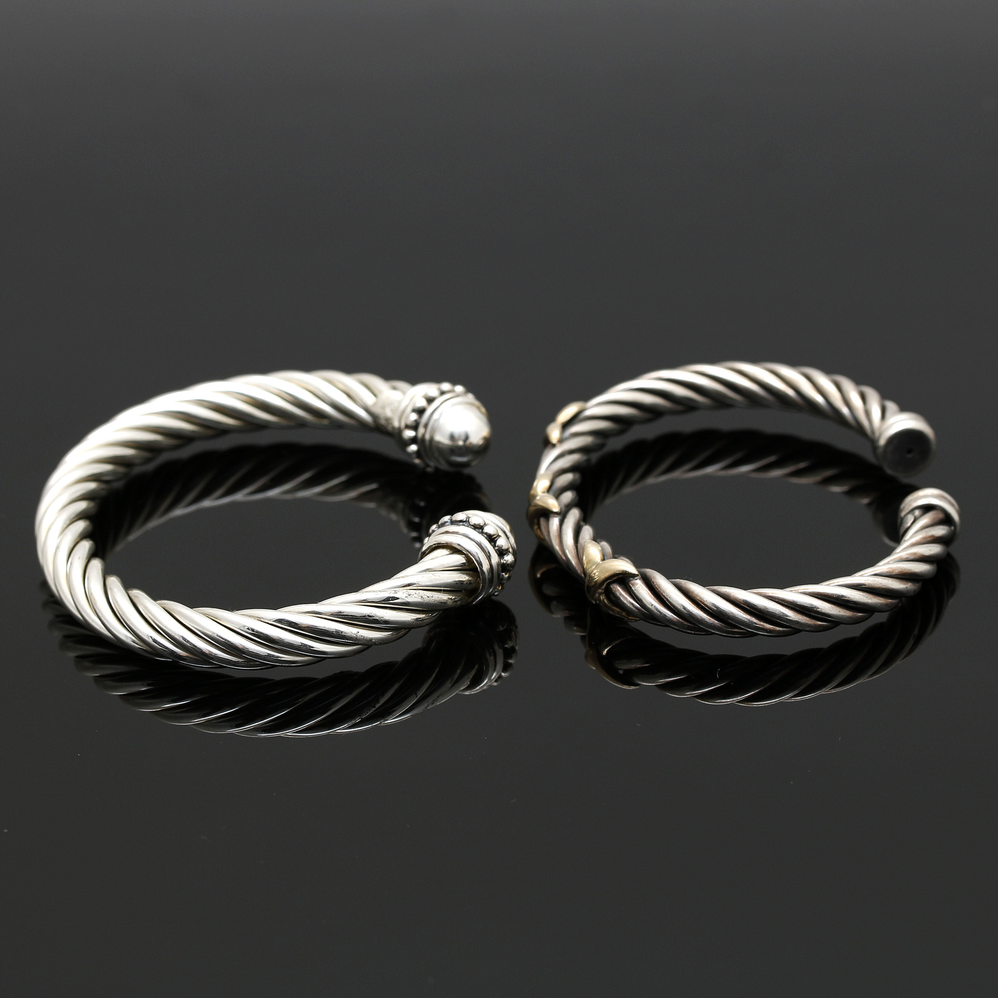 Sterling Silver Cable Cuff Bracelets