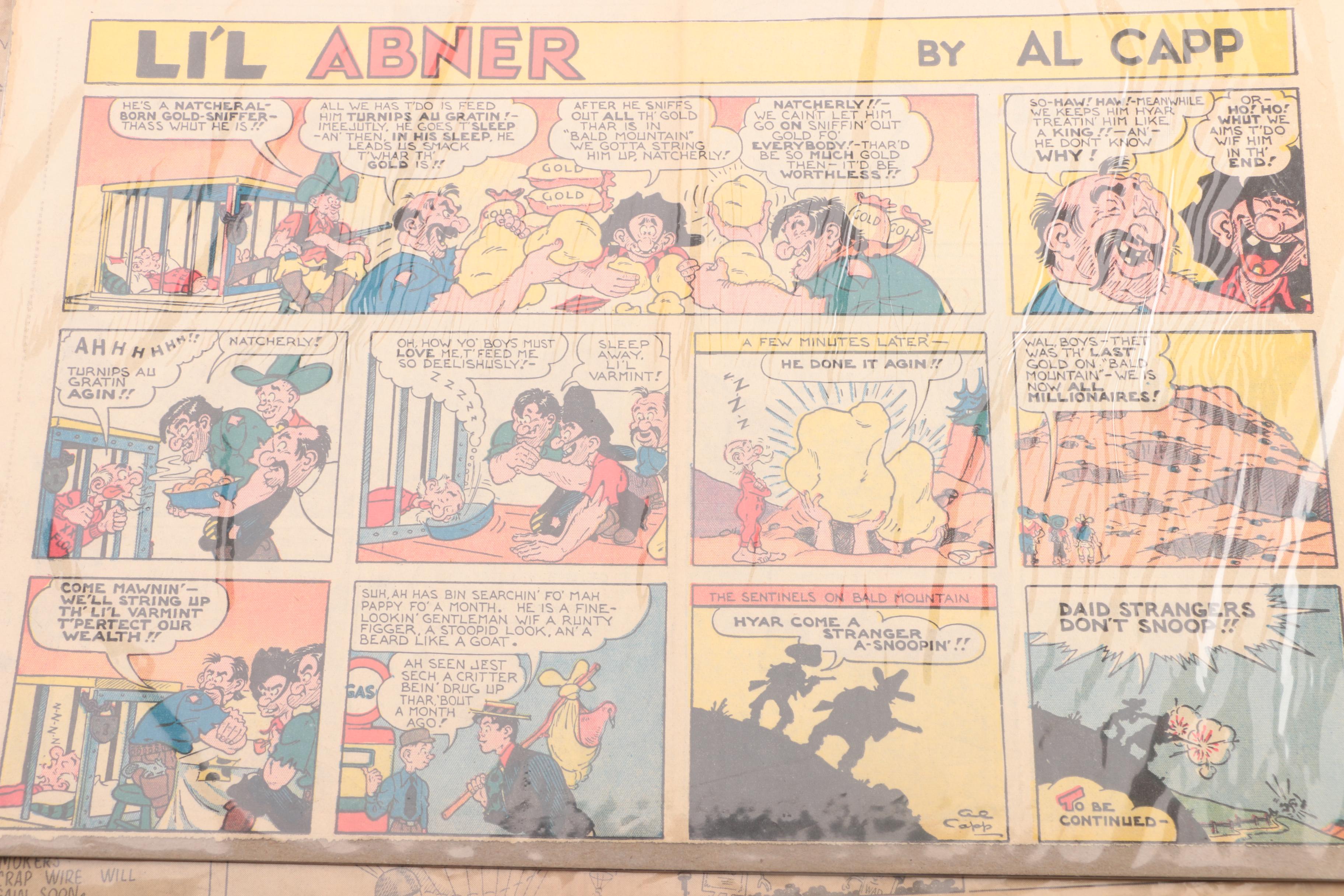 1940s Newspaper Comics Including "Superman" and "Happenings on the Home Front"