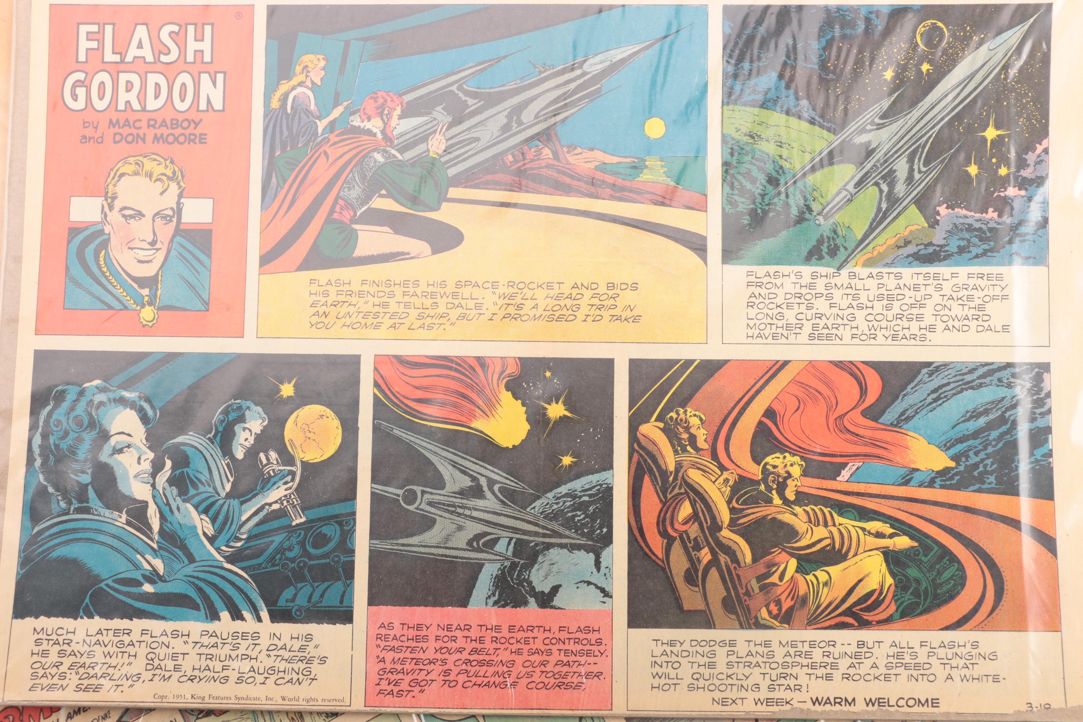 1940s Newspaper Comics Including "Superman" and "Happenings on the Home Front"