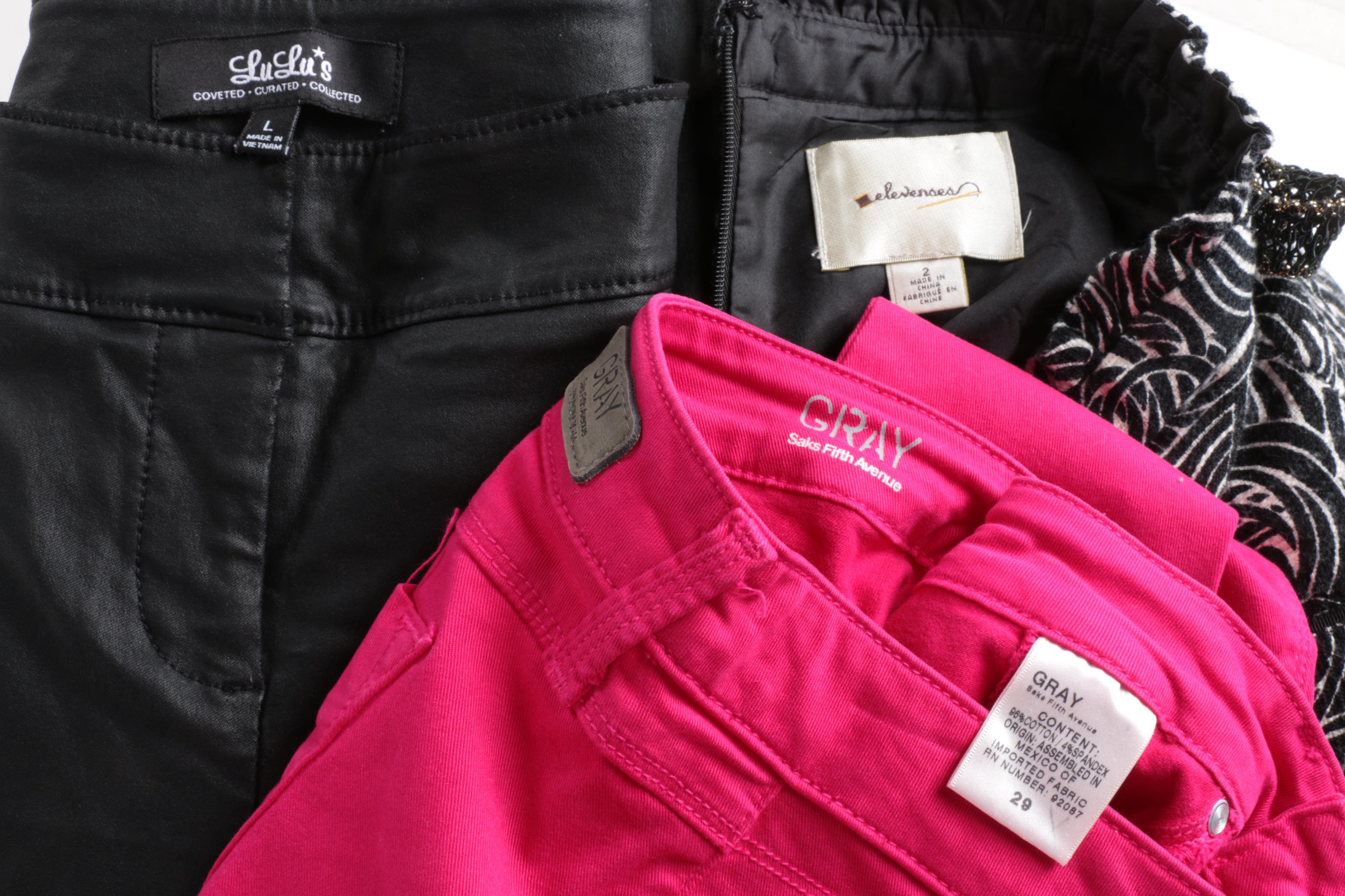 Women's Gray Saks Fifth Avenue Pink Jeans and Other Clothing