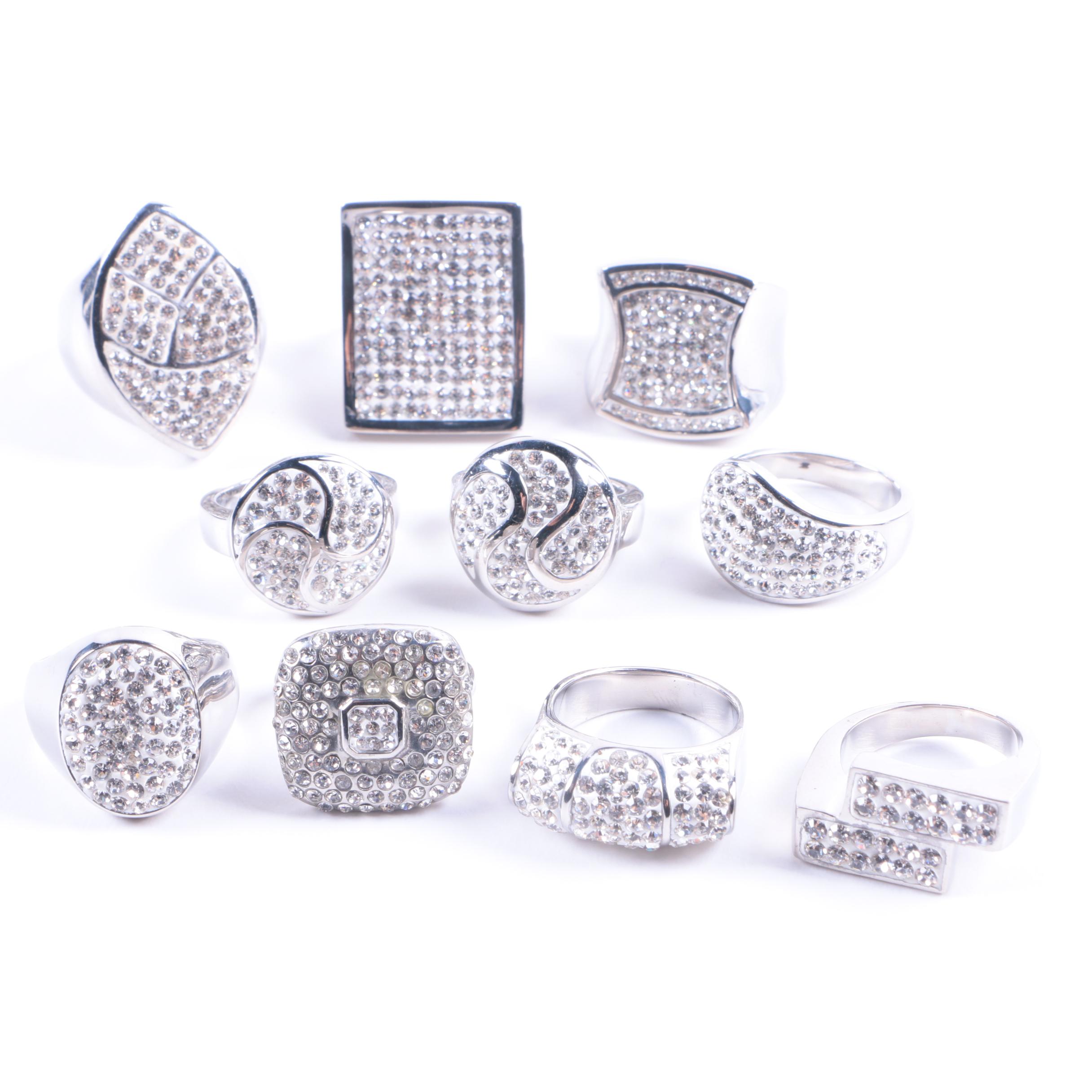 Costume Jewelry Rhinestone Accent Rings