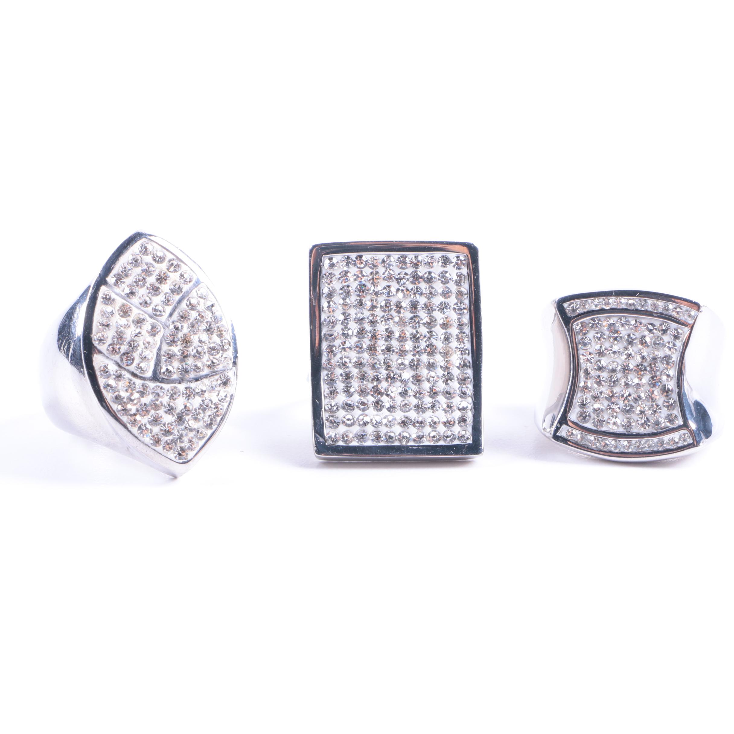 Costume Jewelry Rhinestone Accent Rings