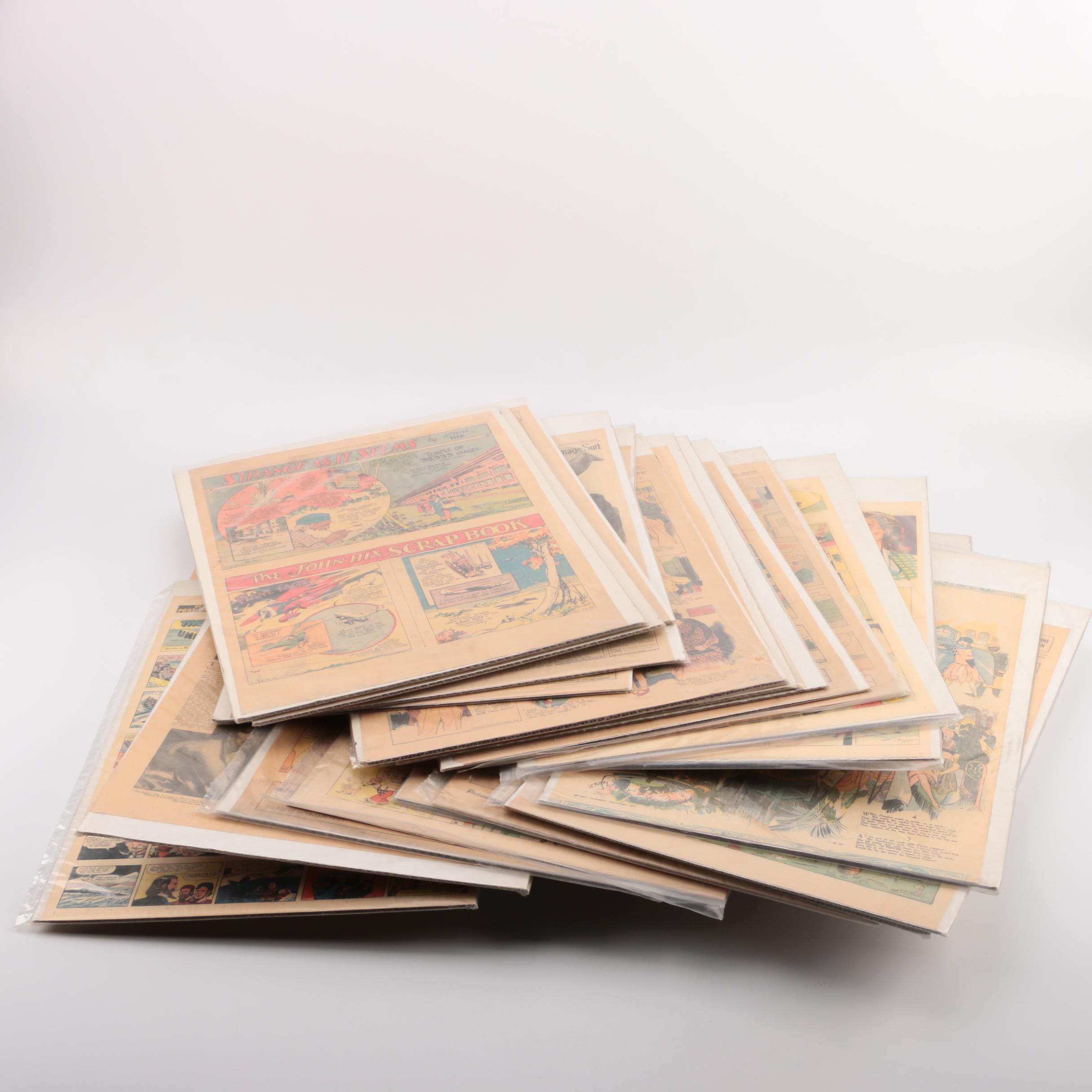 1920s–1940s Newspaper Comics and Illustrations Including "Strange as It Seems"