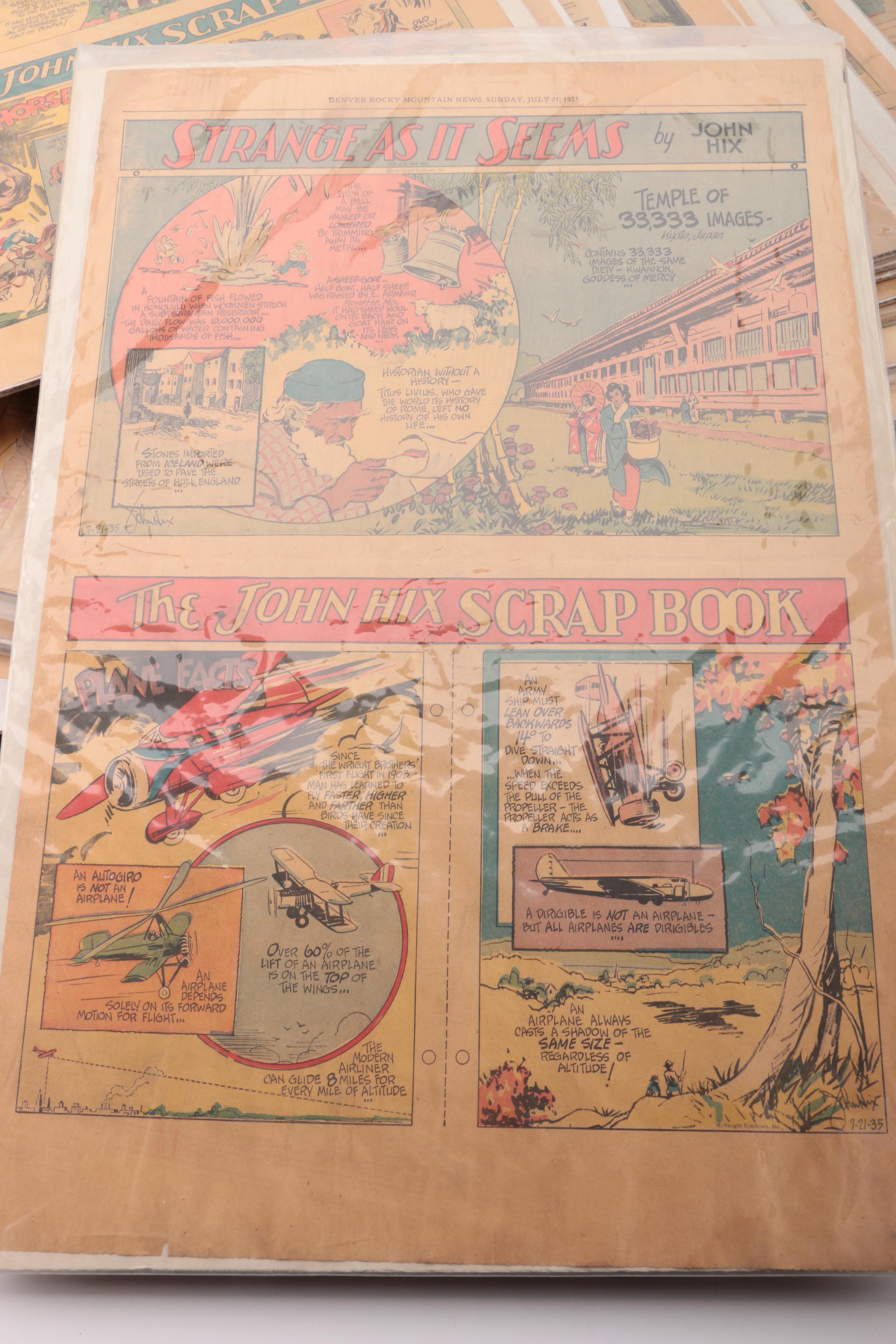 1920s–1940s Newspaper Comics and Illustrations Including "Strange as It Seems"