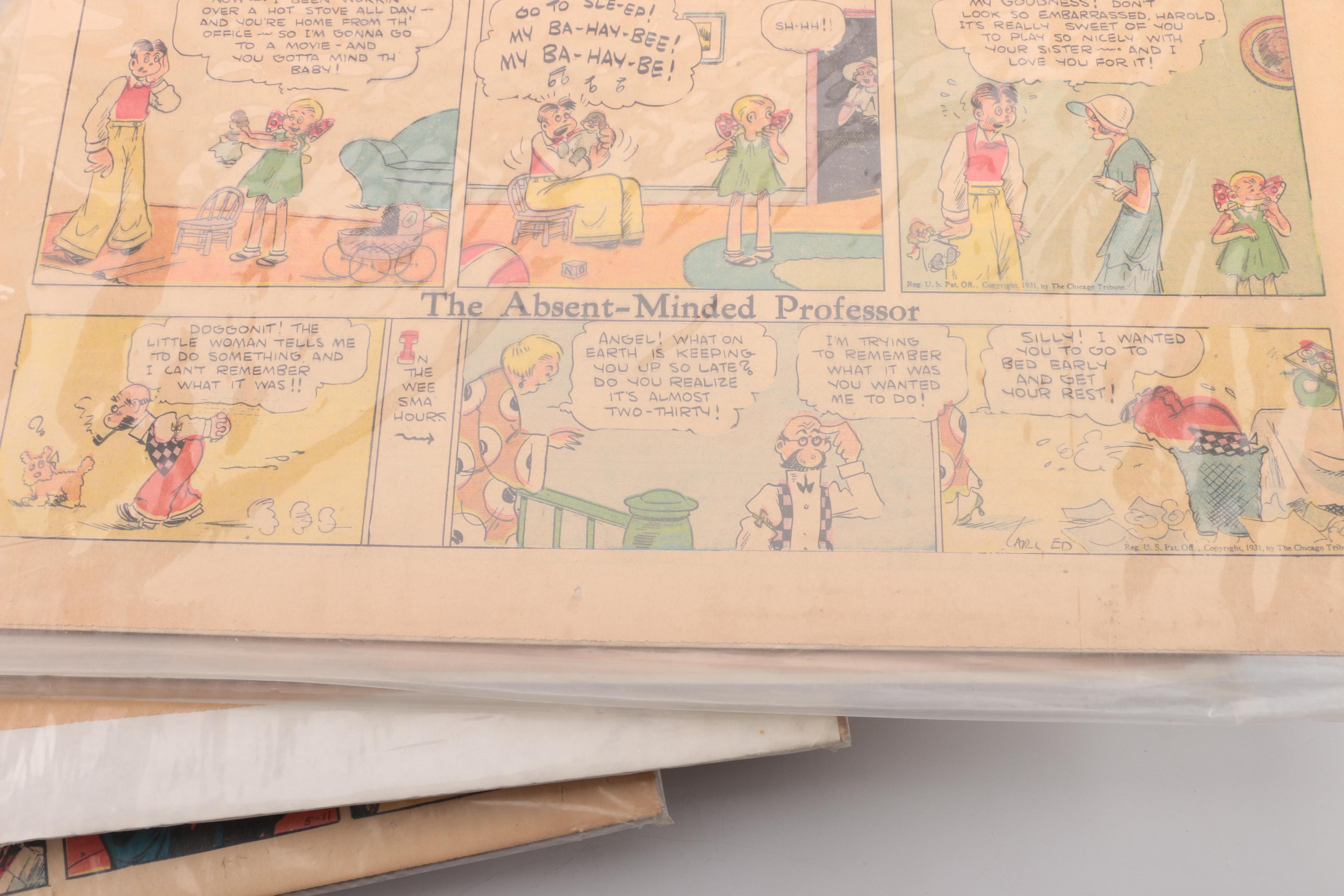 1920s–1940s Newspaper Comics and Illustrations Including "Strange as It Seems"