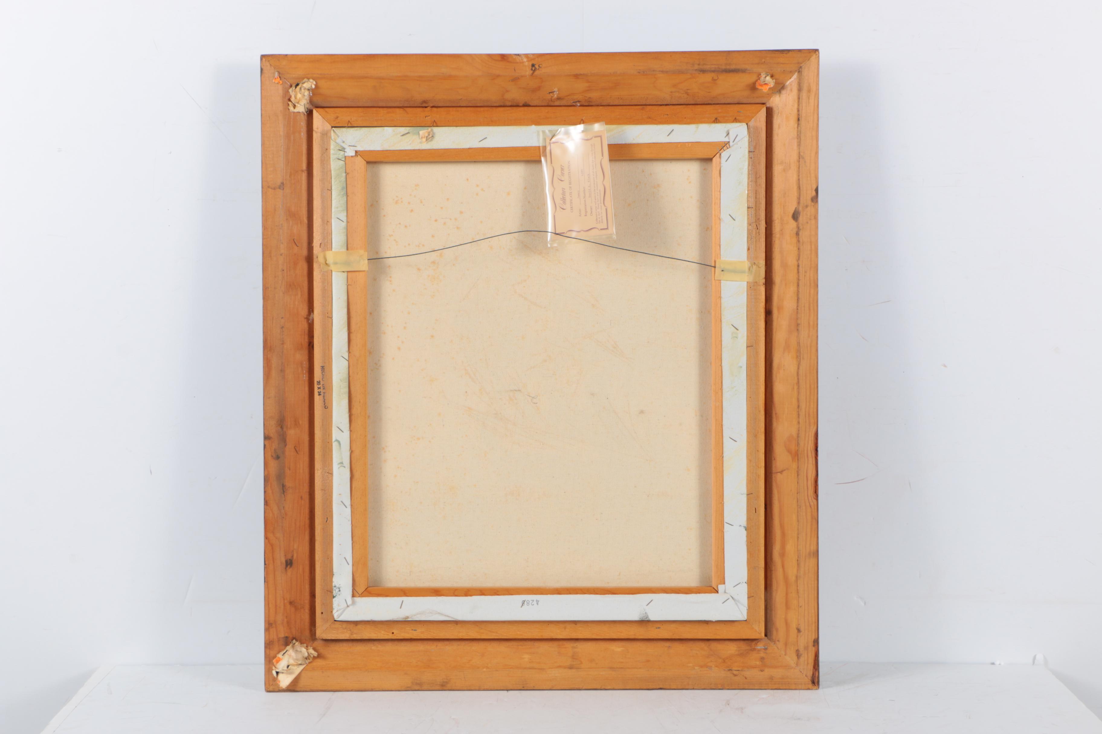 J. James Oil Painting on Canvas of Ship Scene