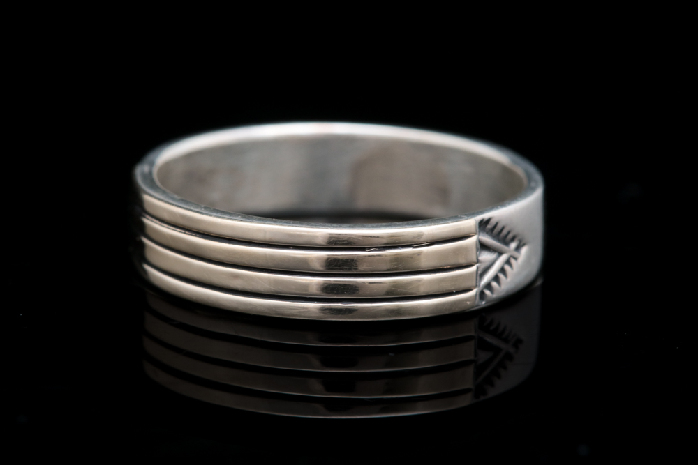 Sterling Silver and 14K Yellow Gold Band