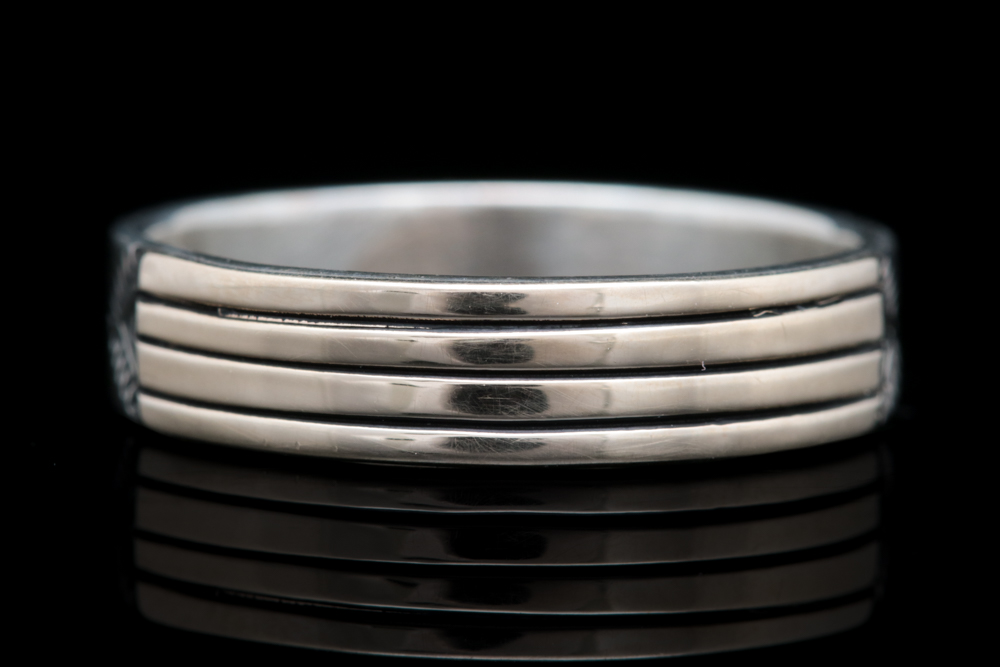 Sterling Silver and 14K Yellow Gold Band