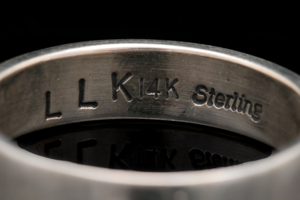 Sterling Silver and 14K Yellow Gold Band