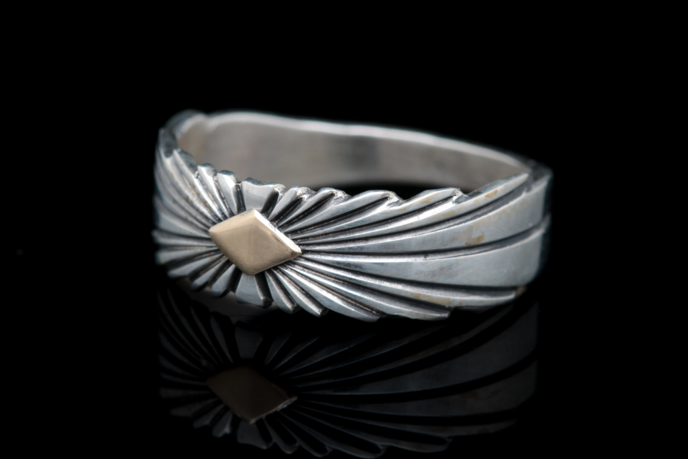 Pat Bendoni Sterling Silver and 14K Yellow Gold Ring