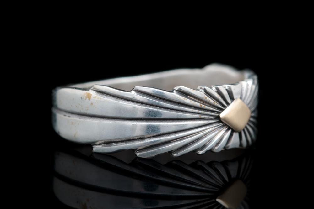 Pat Bendoni Sterling Silver and 14K Yellow Gold Ring