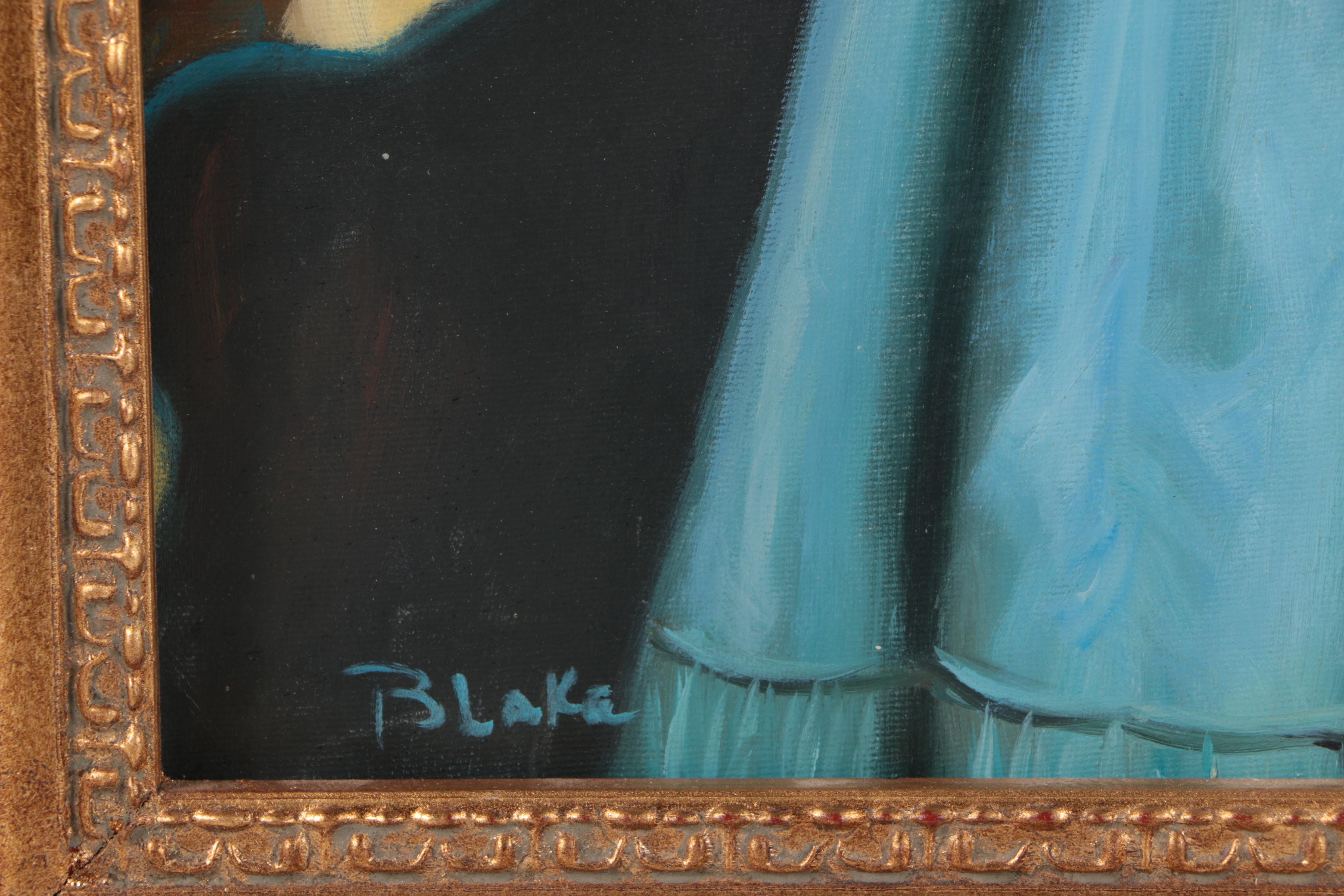 Blake Copy Oil Painting on Canvas After Ingres Portrait of Louise de Broglie