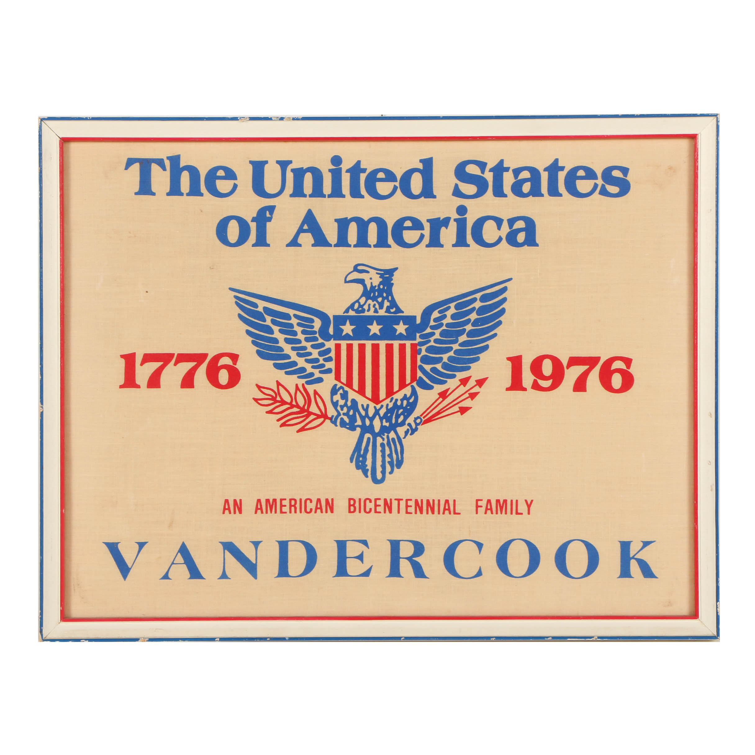 Serigraph on Fabric "An American Bicentennial Family"