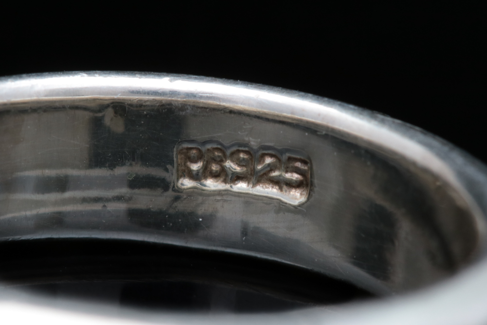 Sterling Silver and Bone Inlay Band