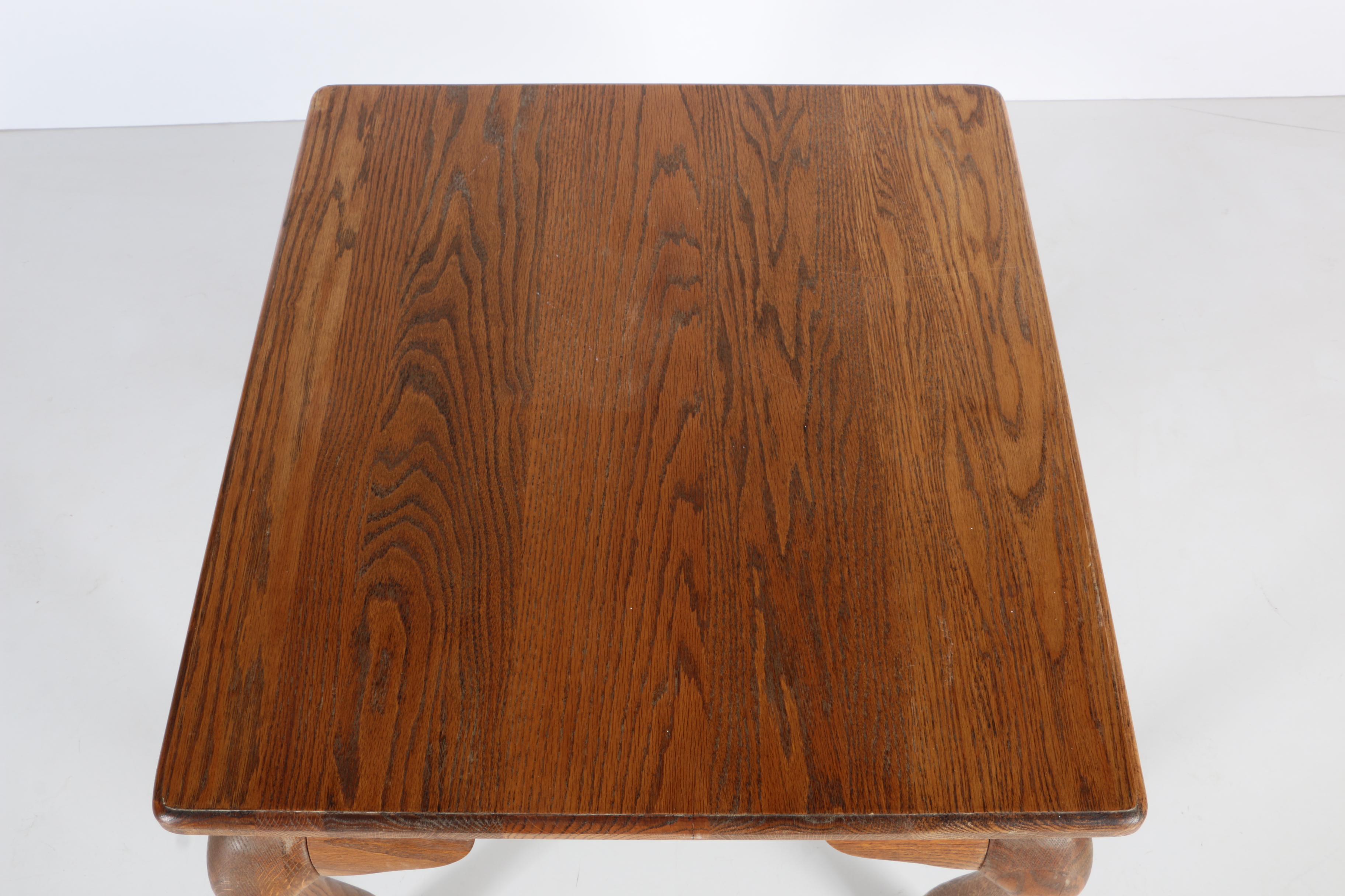 Vintage Queen Anne Style Oak Side Table