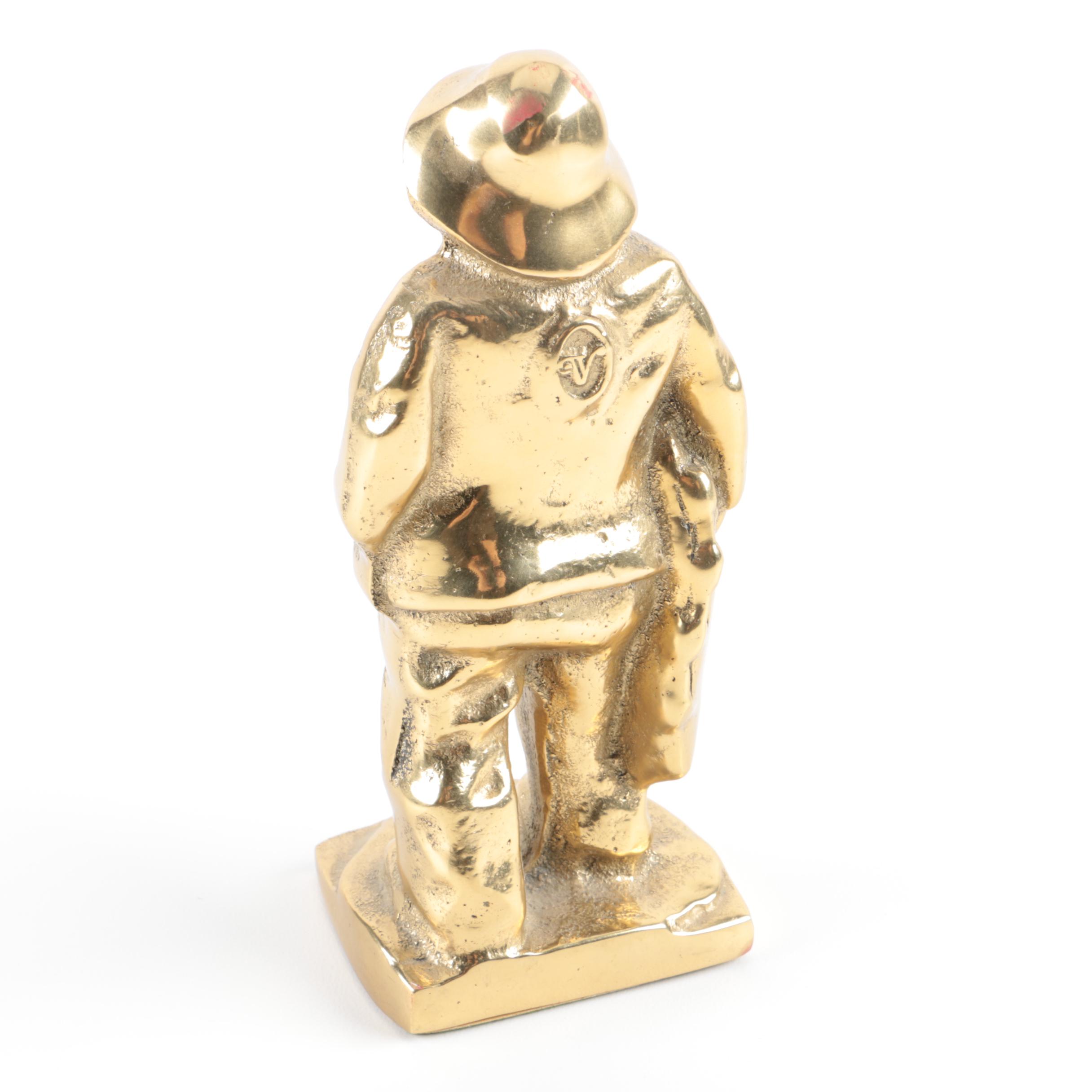 Brass Fisherman Figurine