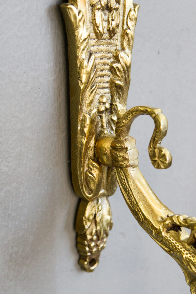 Vintage Ornate Brass Wall Sconce