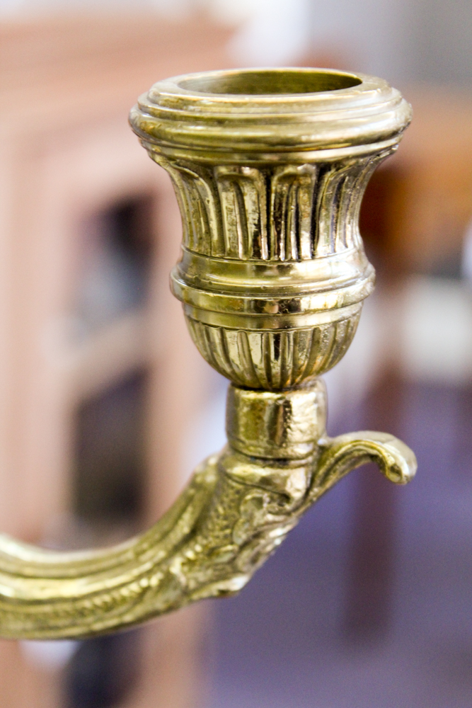 Vintage Ornate Brass Wall Sconce