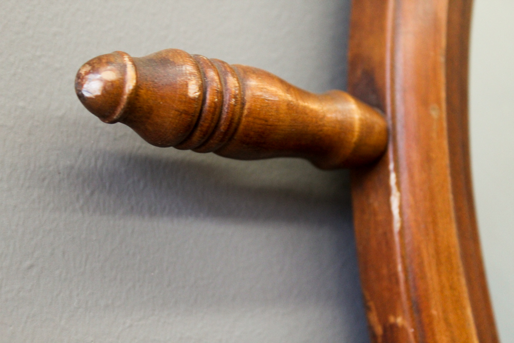 Vintage Captain's Wheel Style Wall Mirror