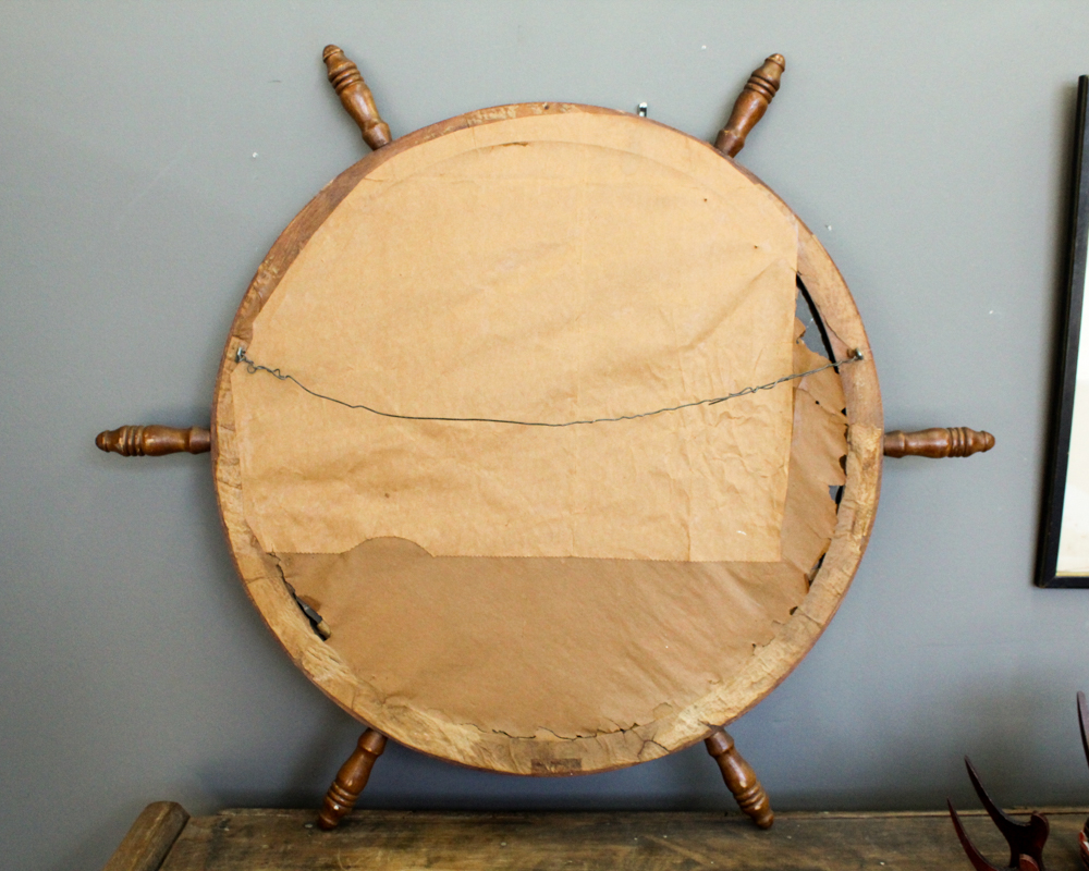 Vintage Captain's Wheel Style Wall Mirror