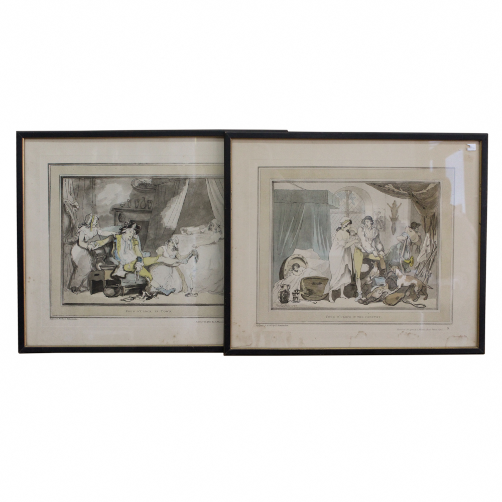 Framed Offset Lithographs after Thomas Rowlandson Etchings