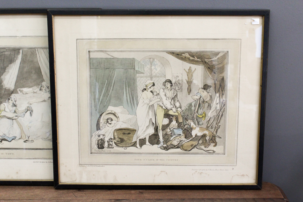 Framed Offset Lithographs after Thomas Rowlandson Etchings