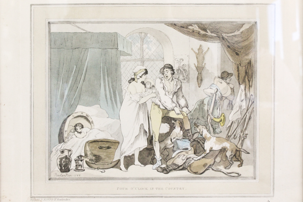 Framed Offset Lithographs after Thomas Rowlandson Etchings