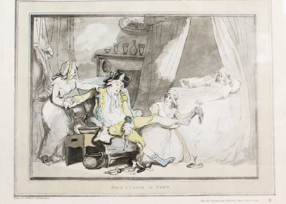 Framed Offset Lithographs after Thomas Rowlandson Etchings