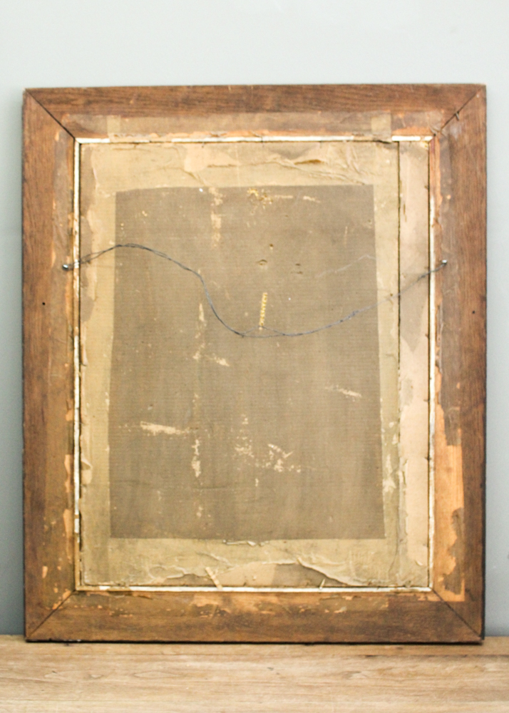 A.M.H. Watercolor Painting on Paper of Deer in Wooded Setting