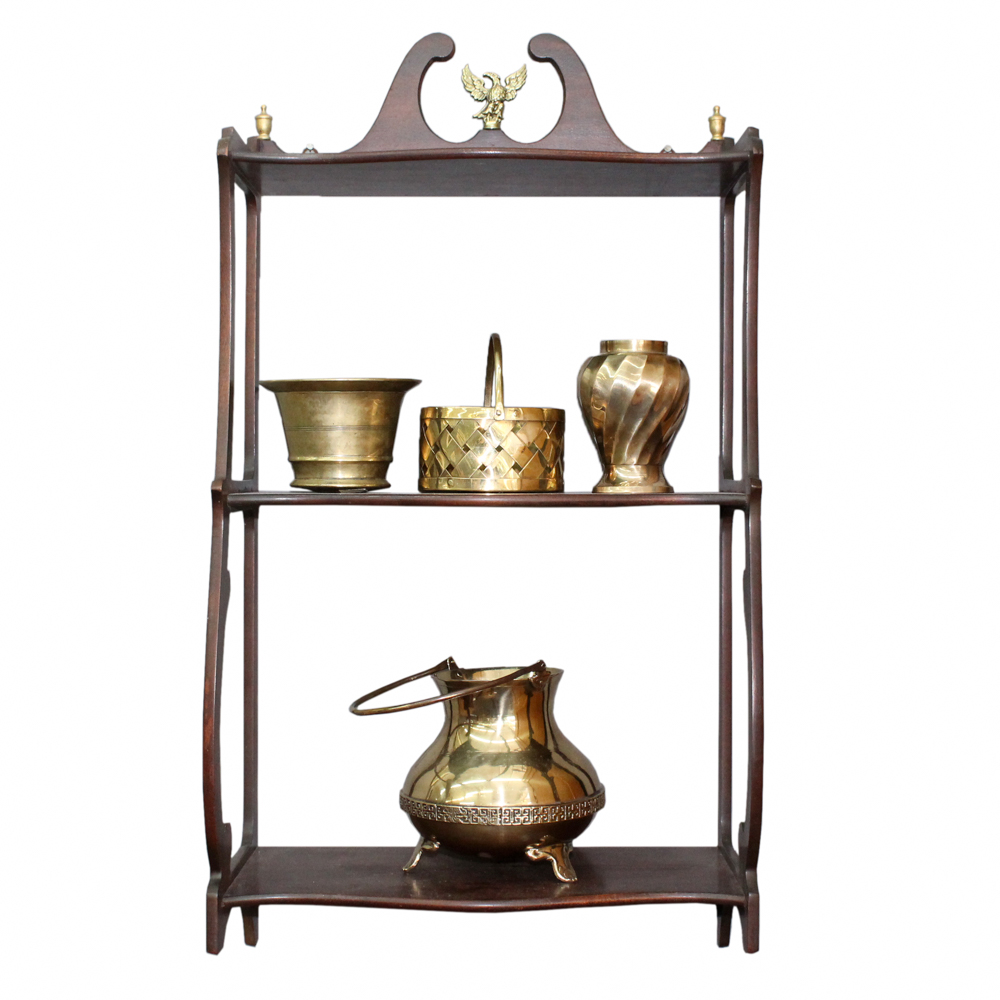 Georgian Style Wall Shelf with Brass Décor