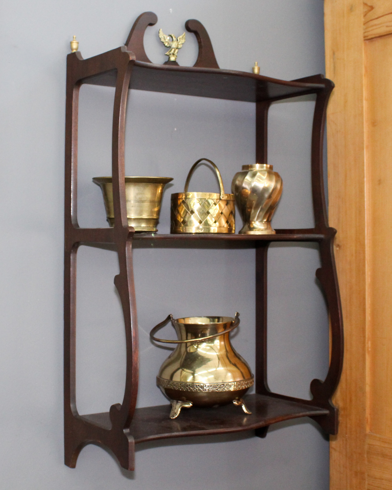 Georgian Style Wall Shelf with Brass Décor