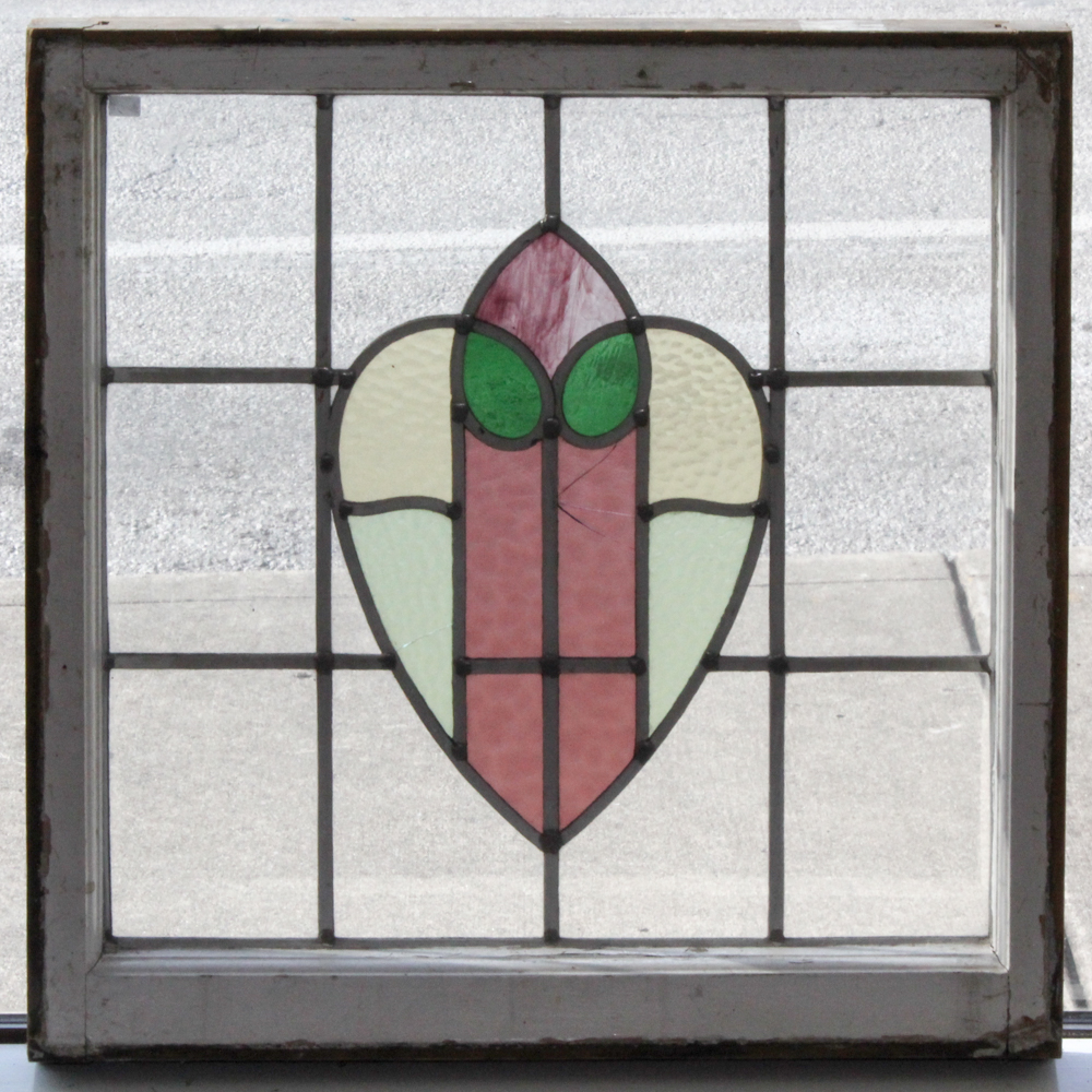Vintage Framed Stained Glass Window