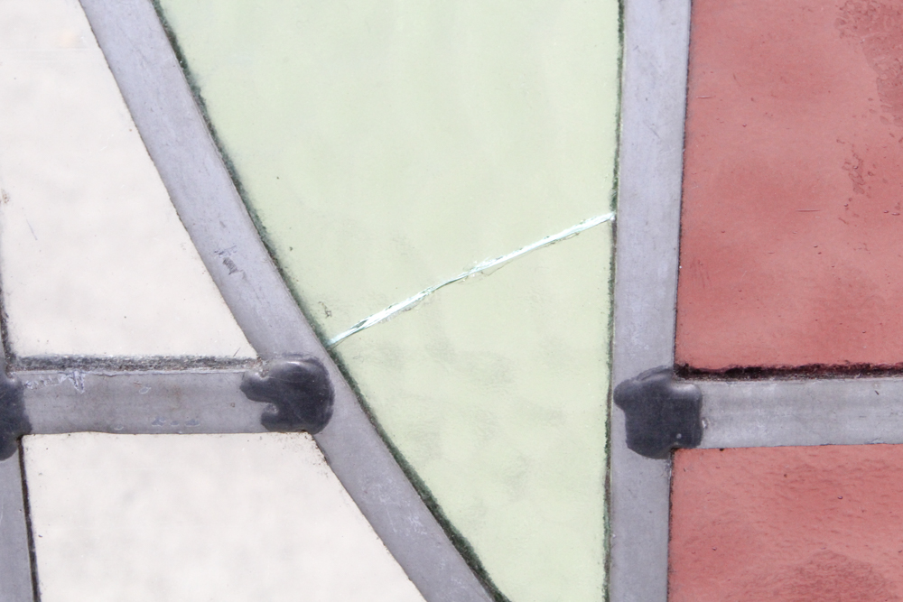 Vintage Framed Stained Glass Window