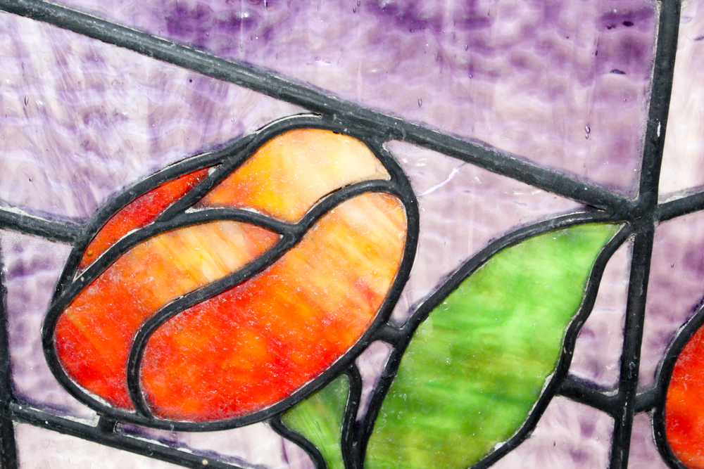 Floral Motif Stained Glass Window