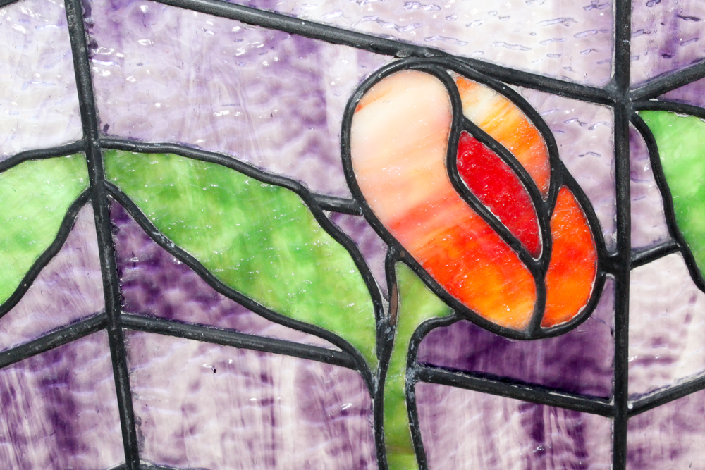 Floral Motif Stained Glass Window