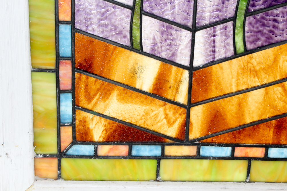 Floral Motif Stained Glass Window