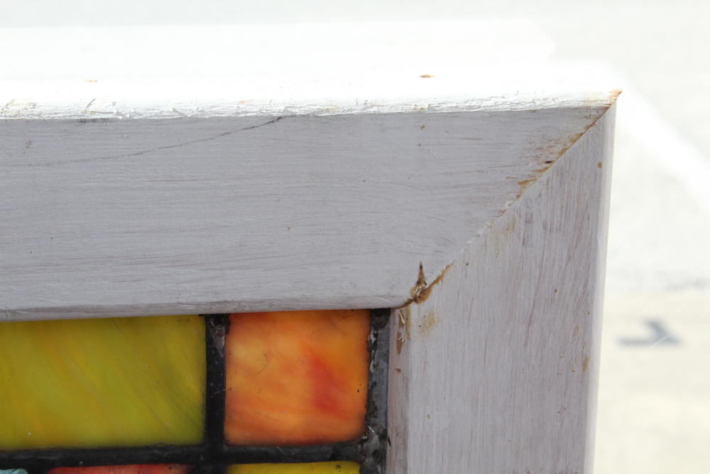 Vintage Framed Stained Glass Window