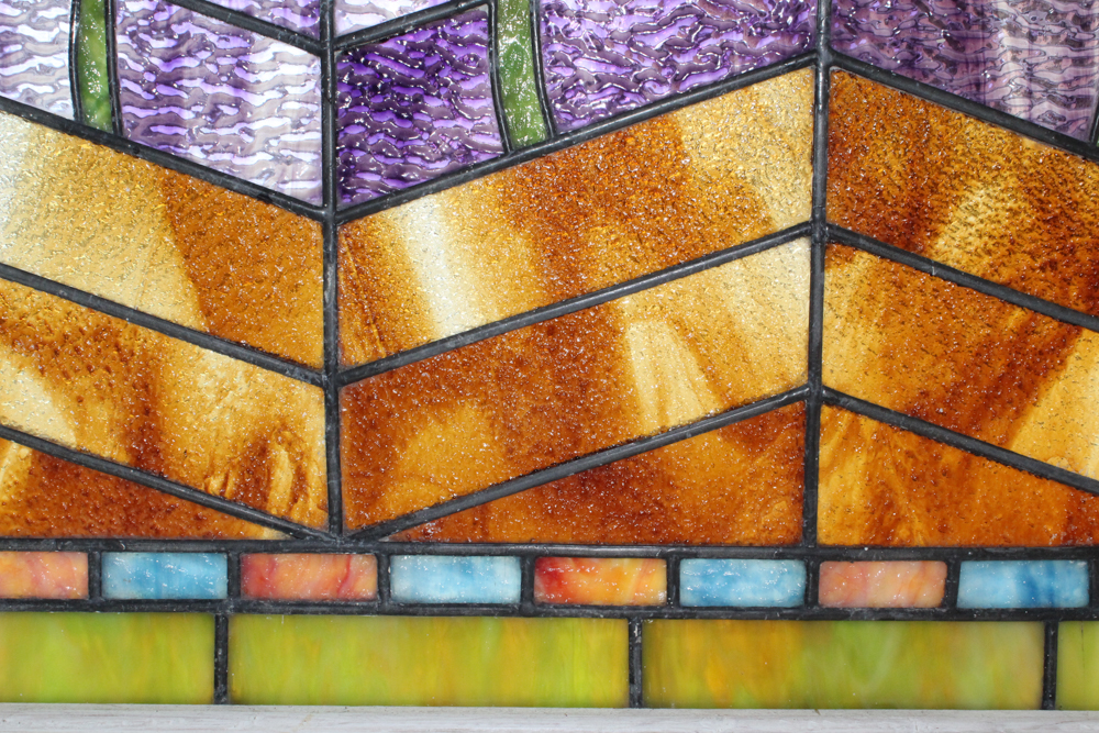 Vintage Framed Stained Glass Window